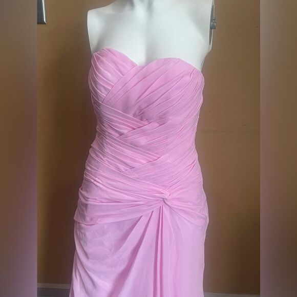 Jaeden Women's Strapless Pink Formal Long Evening Prom Gown - Picture 2 of 16